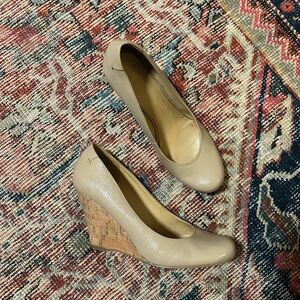 Nine West Beige Wedge Shoes